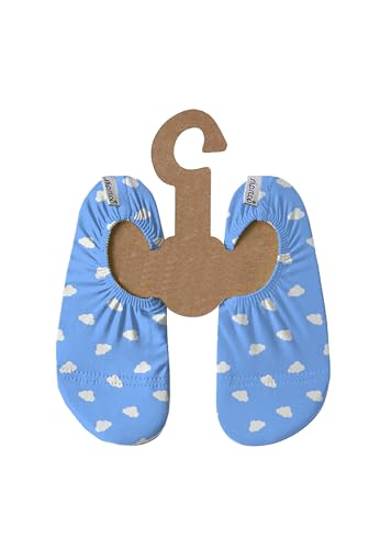 Slipstop Kinder Hausschuhe Badeschuhe CLOUDS Wolke blue, Größe:27/29 EU von Slipstop
