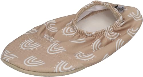 Slipstop Kinder Hausschuhe Badeschuhe Caramel Regenbogen beige, Größe:21/23 EU von Slipstop