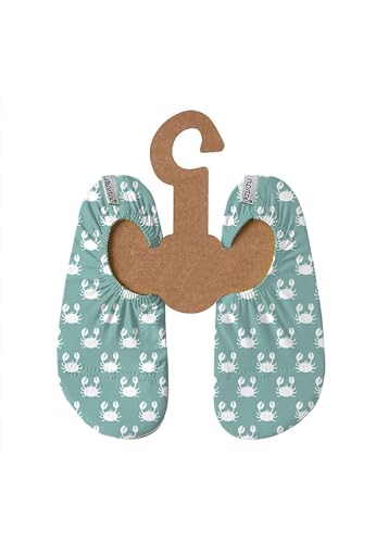 Slipstop Kinder Hausschuhe Badeschuhe CLAMPS Krabbe green, Größe:27/29 EU von Slipstop