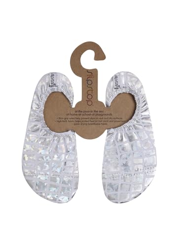 Slipstop Kinder Hausschuhe Badeschuhe SILVER silberglänzend, Größe:30/32 EU von Slipstop