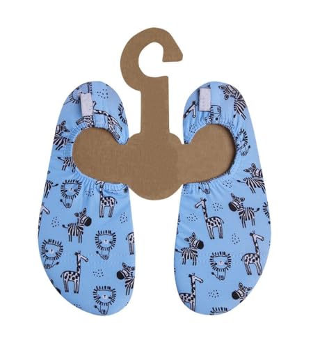 Slipstop Kinder Strandschuhe Anti Rutsch Ballett Schuhe Schwimmschuhe Urlaub Badeschuhe Pool Unisex Africa hellblau, Größe 33-35 von Slipstop