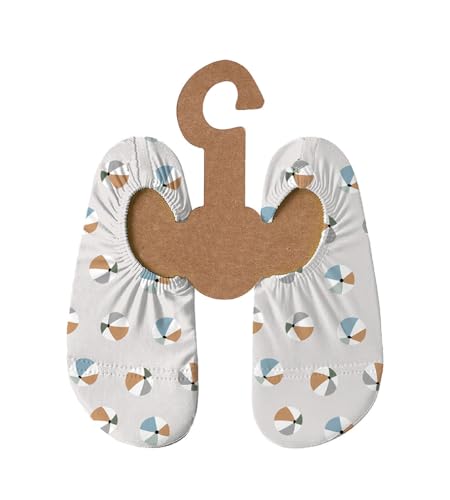 Slipstop Kinder Strandschuhe Anti Rutsch Ballett Schuhe Schwimmschuhe Urlaub Badeschuhe Pool Unisex Beachbal Naturel, Größe 33-35 von Slipstop