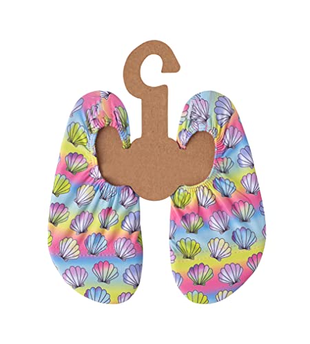 Slipstop Kinder Strandschuhe Anti Rutsch Ballett Schuhe Schwimmschuhe Urlaub Badeschuhe Yoga Pool Muscheln bunt, Größe 21-23 von Slipstop