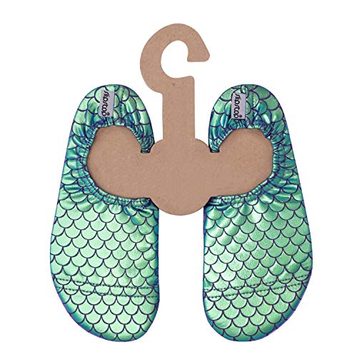 Slipstop Kinder Strandschuhe Anti Rutsch Sport Schuhe Schwimmschuhe Badeschuhe Urlaub Yoga Pool für Mädchens mit Meerjungfrau-Fischschuppen, Gr. 21-23 von Slipstop