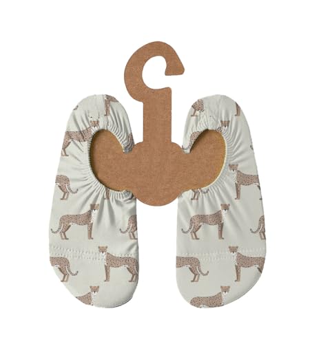 Slipstop Kinder Strandschuhe Anti Rutsch Sport Schuhe Schwimmschuhe Badeschuhe Urlaub Yoga Unisex Cheeto mit Geparden Sonnenschutzfaktor 50+, Gr. 30-32 von Slipstop