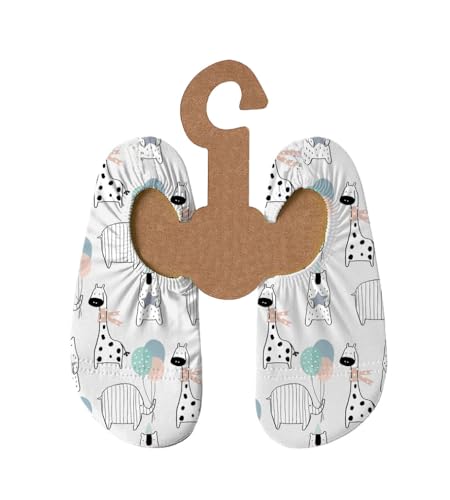 Slipstop Kinder Strandschuhe Anti Rutsch Sport Schuhe Schwimmschuhe Badeschuhe Urlaub Yoga Unisex Chico - mit Elefanten&Giraffen Sonnenschutzfaktor 50+, Gr. 27-29 von Slipstop