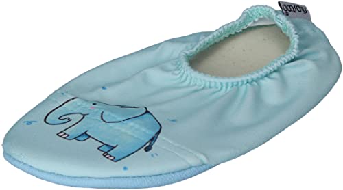 Slipstop Kinder Hausschuhe Badeschuhe HANT Elefant blau, Größe:18/20 EU von Slipstop