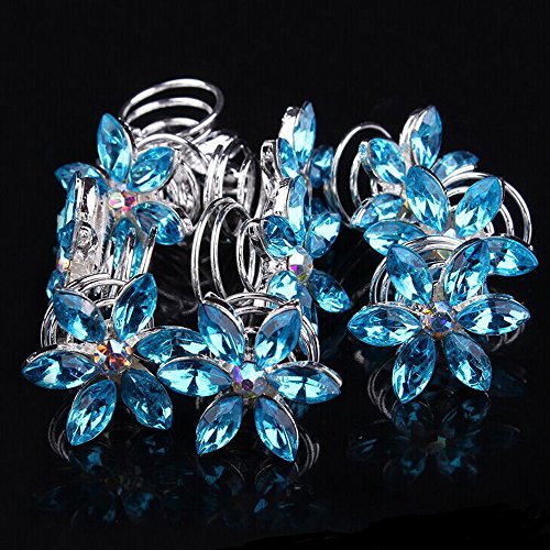 Slivercolor 10 Stück Frauen Spirale Haarnadel Haarclips Haarklammern Mädchen Haarschmuck mit Strass Haarklammern von Slivercolor