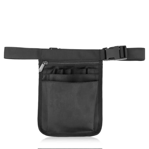 Krankenschwester Gürteltasche Kellnertasche Schwarz Bauchtasche Organizer Taschen mit Verstellbarem Gürtel und Mehreren Fächern Hüfttasche Werkzeugtasche Krankenschwestertasche für Damen Herren von Sliverdew