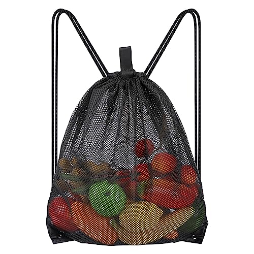 Sliverdew Groß Mesh Strandtasche Netzbeutel Kordelzug Turnbeutel Netztasche Mesh Rucksäcke mit Kordelzug Netz Balltasche Gym Rucksack Strand Schwimmen Tauchen Reisen Fitnessstudio von Sliverdew