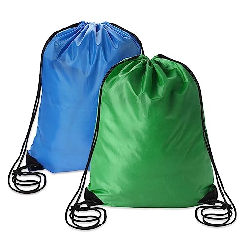 Sliverdew Rucksack mit Kordelzug, Schwarz, für Fitnessstudio, Großpackung, Sack, Großpackung, Rucksack, Blau/Grün, 40 × 35cm, Rucksack mit Kordelzug von Sliverdew