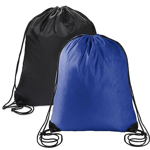 Sliverdew Rucksack mit Kordelzug, Schwarz, für Fitnessstudio, Großpackung, Sack, Großpackung, Rucksack, Schwarz + Dunkelblau, 40 × 35cm, Rucksack mit Kordelzug von Sliverdew
