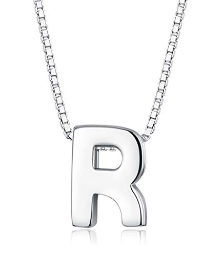 Sllaiss Anfängliche Halskette 925 Sterling Silber Brief Anhänger Halskette personalisierte Alphabet von A bis Z anfängliche Charm Anhänger Halskette für Frauen von Sllaiss