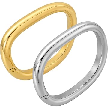 Sllaiss Gold Armbänder Damen, Chunky Armband Goldene Armbänder Für Damen, Vergoldet Armband Verstellbar Damen, Breites Klobiges Offenes Bracelet Women Armreif Schmuck Geschenk Weihnachten/Silber von Sllaiss