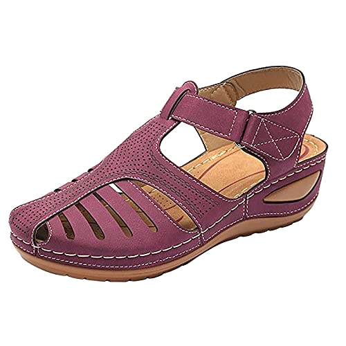 Sllowwa Damen-Sandalen, Knöchelsohle, hohl, weiche Schuhe, breite Passform, bequeme Zehenpartie, modisch, rund, Damen-Wanderschuhe, Schwarz, hot pink, 40 EU Sllowwa Damen-Sandalen, Knöchelsohle, hohl, weiche Schuhe, breite Passform, bequeme Zehenpartie, modisch, rund, Damen-Wanderschuhe, Schwarz, hot pink, 40 EU von Sllowwa