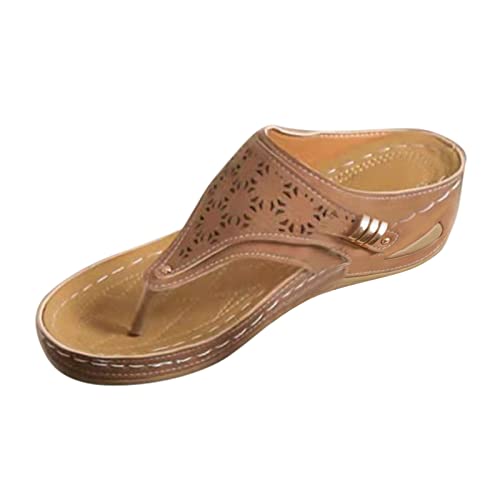 Sllowwa Damen-Sandalen, modisch, Retro, solides Leder, ausgehöhlt, geschnitzt, Zehenklammer, dicke Sohle, orthopädisch, breite Passform, Keilabsatz, Wanderschuhe für Damen, Größe 40, Sommer 2025 Sllowwa Damen-Sandalen, modisch, Retro, solides Leder, ausgehöhlt, geschnitzt, Zehenklammer, dicke Sohle, orthopädisch, breite Passform, Keilabsatz, Wanderschuhe für Damen, Größe 40, Sommer 2025 von Sllowwa