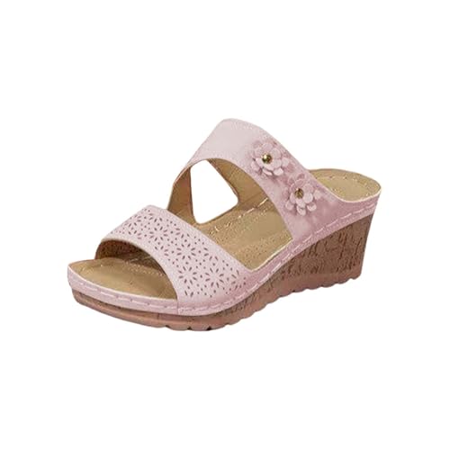 Sllowwa Damen-Sandalen mit Keilabsatz, Größe 37, 38, 39, 40, Strandschuhe, Sommer, römisch, lässig, offener Zehenbereich, bequem, dicker Boden, Mutterschuhe, abgeschrägter Absatz, Hausschuhe Sllowwa Damen-Sandalen mit Keilabsatz, Größe 37, 38, 39, 40, Strandschuhe, Sommer, römisch, lässig, offener Zehenbereich, bequem, dicker Boden, Mutterschuhe, abgeschrägter Absatz, Hausschuhe von Sllowwa