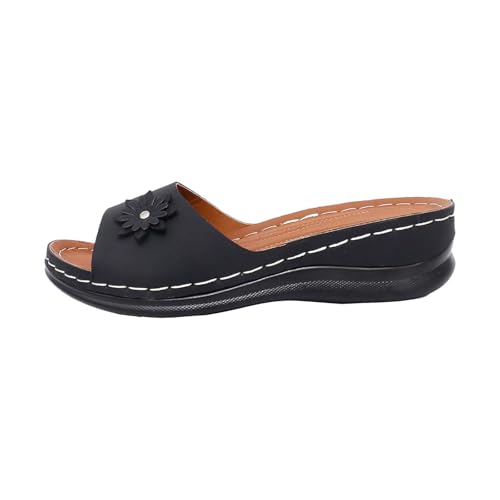 Sllowwa Keilsandalen für Damen, Strandschuhe, Sommer, Blumenmuster, flache Unterseite, lässig, bequem, Einheitsgröße, offener Zehenbereich, große Oberbekleidung, Strandpantoffeln, Damen-Flip-Flops Sllowwa Keilsandalen für Damen, Strandschuhe, Sommer, Blumenmuster, flache Unterseite, lässig, bequem, Einheitsgröße, offener Zehenbereich, große Oberbekleidung, Strandpantoffeln, Damen-Flip-Flops von Sllowwa