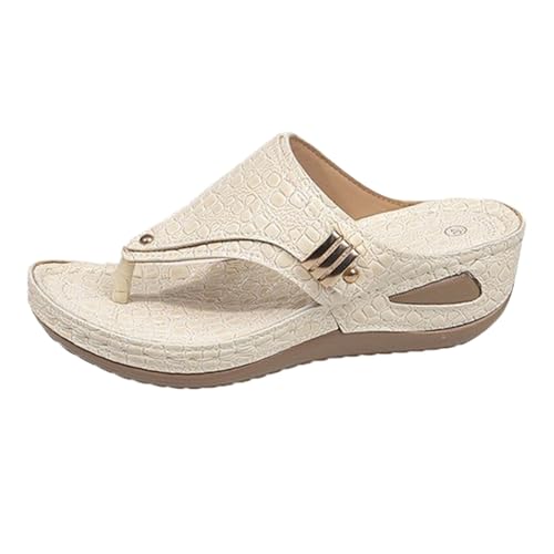Sllowwa Wedges Schuhe für Damen, Strandschuhe, große Yards, modischer Clipfuß, Fischgrätenmuster, breite Passform, europäische und die Staaten, Außenhandel, hohle Metallschräge, mit Hausschuhen Sllowwa Wedges Schuhe für Damen, Strandschuhe, große Yards, modischer Clipfuß, Fischgrätenmuster, breite Passform, europäische und die Staaten, Außenhandel, hohle Metallschräge, mit Hausschuhen von Sllowwa