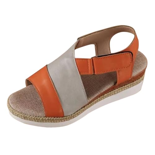 Sllowwa Wide Fit Keilsandalen für Damen, lässig, Patchwork, Farbspleißung, lässig, offene Zehenschuhe, Seilbordüre, große Größe, Sommermode, Damen-Wandersandalen, grau, 37.5 EU Sllowwa Wide Fit Keilsandalen für Damen, lässig, Patchwork, Farbspleißung, lässig, offene Zehenschuhe, Seilbordüre, große Größe, Sommermode, Damen-Wandersandalen, grau, 37.5 EU von Sllowwa