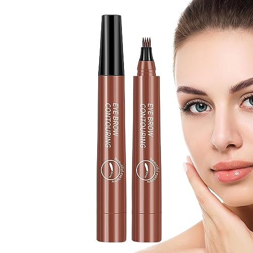 Augenbrauenstift mit 4 Fork Tips,Flüssiger Augenbrauenstift, Augenbrauenstift mit Mikro-Gabelspitze-Applikator,Wasserdicht Langanhaltend Augenbrauenstift Eyebrow Pencil Eyebrow Pen von Sloane