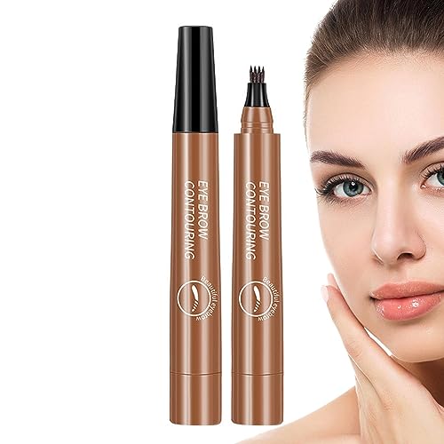 Augenbrauenstift mit 4 Fork Tips,Flüssiger Augenbrauenstift, Augenbrauenstift mit Mikro-Gabelspitze-Applikator,Wasserdicht Langanhaltend Augenbrauenstift Eyebrow Pencil Eyebrow Pen von Sloane