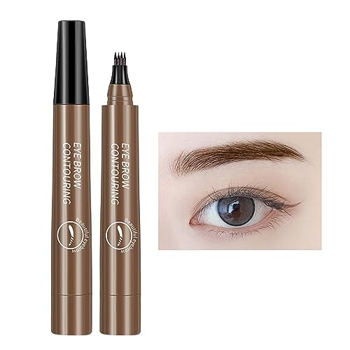 Augenbrauenstift mit 4 Fork Tips,Flüssiger Augenbrauenstift, Augenbrauenstift mit Mikro-Gabelspitze-Applikator,Wasserdicht Langanhaltend Augenbrauenstift Eyebrow Pencil Eyebrow Pen von Sloane