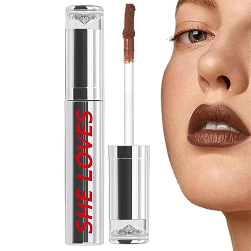 Flüssiger Lippenbalsam,24 Stunden wasserfester Lipgloss-Balsam - Lippen-Make-up-Produkte, langlebiger Lippenglasurstift, antihaftbeschichteter Becher, hochpigmentiert für Mädchen und Frauen von Sloane