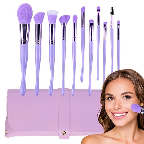 Gesichts-Make-up-Pinsel-Set,Make-up-Pinsel-Set mit Etui | 11-teiliges Make-up-Pinsel-Set in Seepferdchenform, synthetische Pinsel, Concealer, Puder, Rouge, Blending, Gesicht, Lidschatten, von Sloane