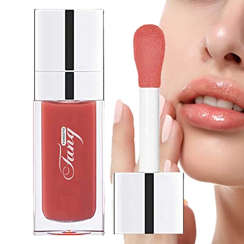 Lippenglanzöl, Feuchtigkeitsspendendes Lip Oil Gloss, 6 ml Praller Lipgloss Lippenpflege Transparentes Lippenöl getönt, Glaslippenglanzöl Nährende Reparatur Aufhellende Lippenlinien von Sloane