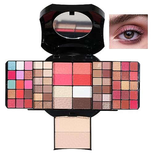 Make-up-Lidschatten-Palette, Professionelles Make-up-Set, Lidschatten-Paletten-Kombination, Reise-Make-up-Palette mit Spiegel für Frauen und Mädchen von Sloane