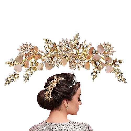 Strass Haarspange,Goldene glitzernde Seitenclips | Handgefertigter Haarschmuck für Festivals, Partys, Hochzeiten, Veranstaltungen, Feiertage von Sloane