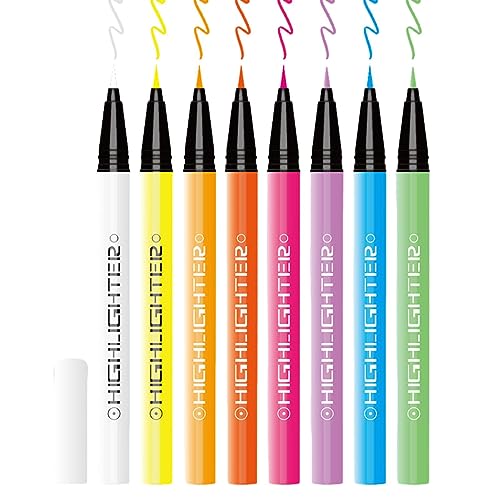 UV-Eyeliner-Set,8 Farben Wisch- und wasserfester flüssiger Eyeliner | Glitzer-Make-up für Halloween-Kostüme, Feiertage, Geburtstage, Maskeraden, Eyeliner-Stift von Sloane