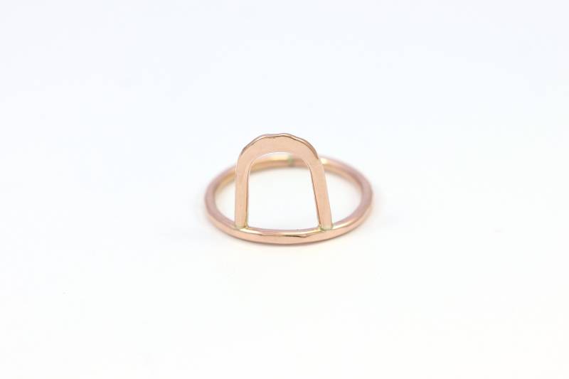 Bogen-Ring - Rose Gold Bogen Ring Ringe Für Frauen Sterling Silber Stapeln Zierliche Aussage 14K Gefüllt von SloaneJewelryDesign