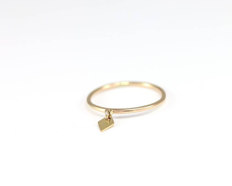 Charm Ring - 14K Gold Filled Sterling Silber Zierlicher Stapelring Geschenk Für Sie Minimalist Schmuck Versprechen Geburtstag von SloaneJewelryDesign