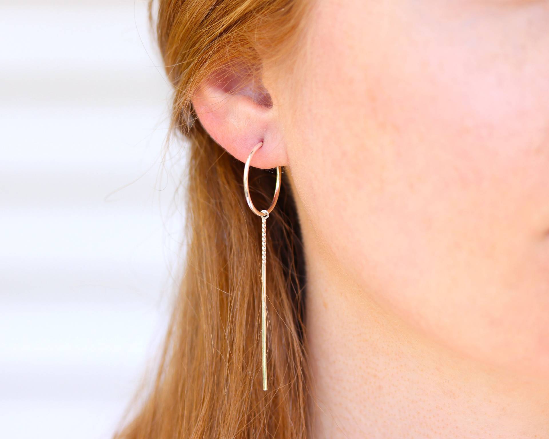 Creolen Und Stick Ohrringe - Gold Rose Gefüllt Reifen Sterling Silber von SloaneJewelryDesign