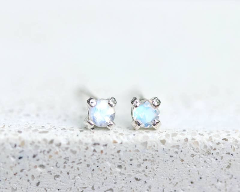 Edelstein Ohrstecker - Mondstein Silberohrringe Opal Silberopal Ohrringe Lapis von SloaneJewelryDesign