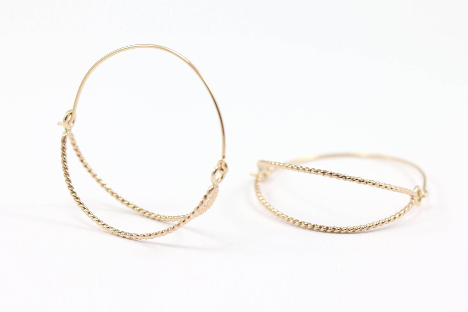 Hängematten-Reifen-Ohrringe - Gold Creolen Ohrringe Silber Reifen von SloaneJewelryDesign