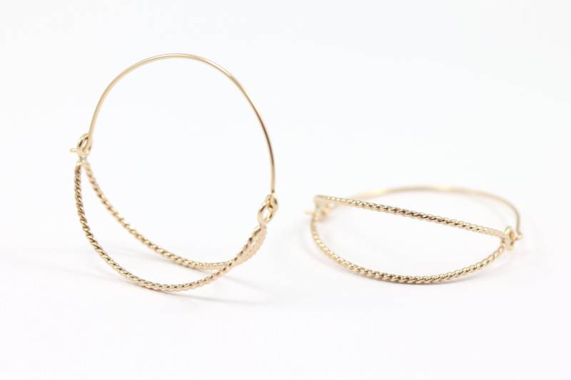 Hängematten-Reifen-Ohrringe - Gold Creolen Ohrringe Silber Reifen von SloaneJewelryDesign