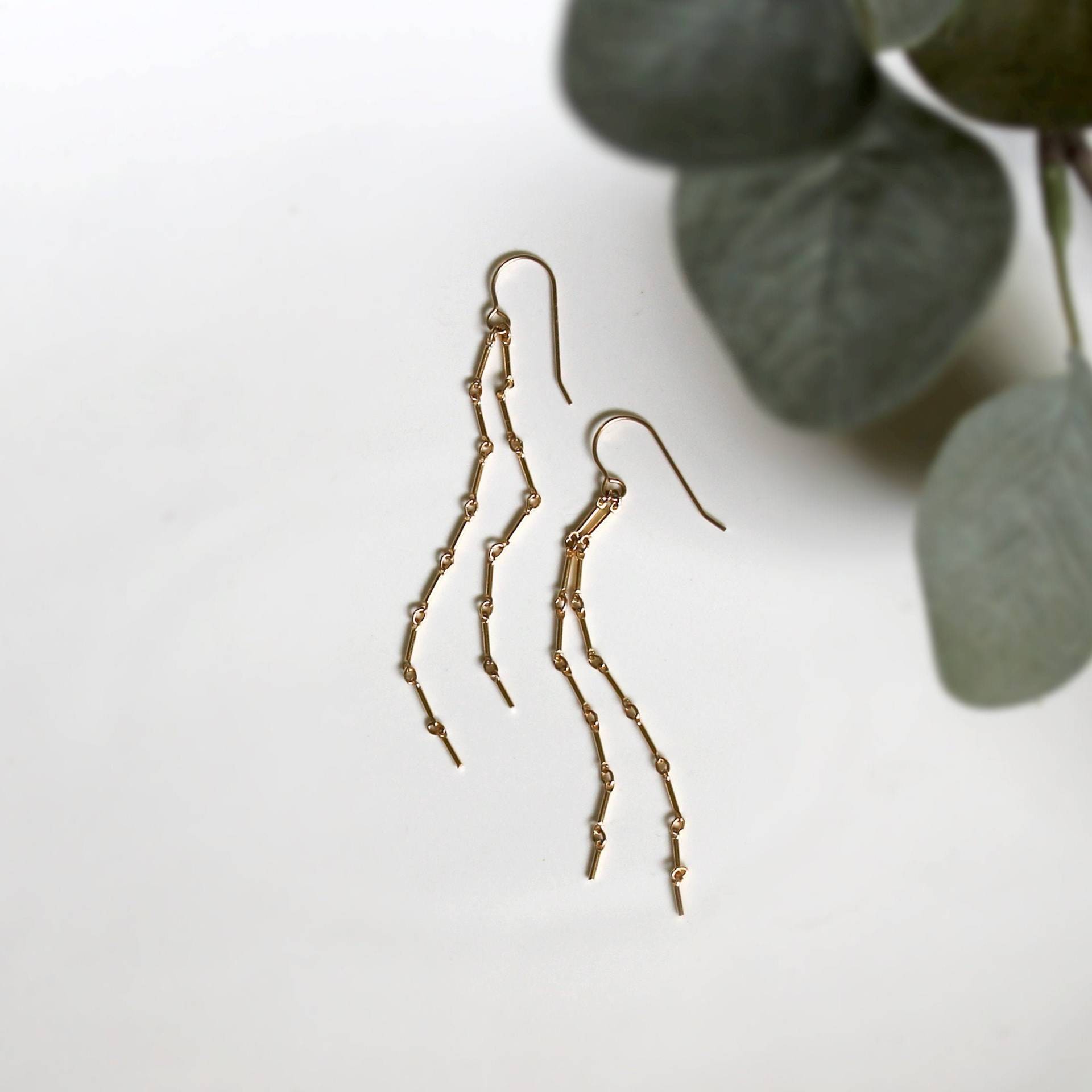 Lange Kette Ohrringe - Silber 14K Gold Gefüllt von SloaneJewelryDesign