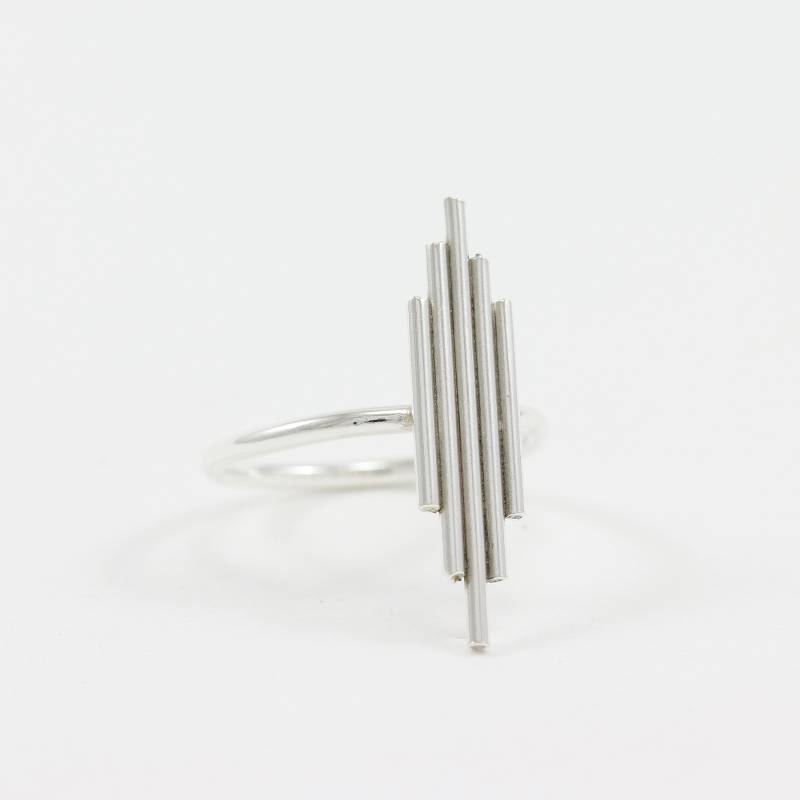 Linear Burst Ring - Sterling Silberring Anweisungsring Stack Stapelring Silber Stapeln Für Frauen von SloaneJewelryDesign