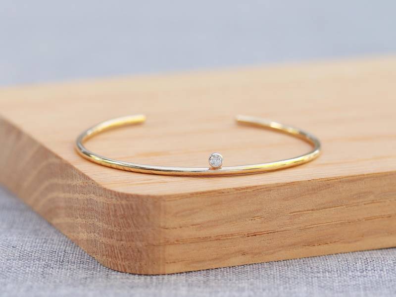 Manschette Armband - Rose Gold Filled Sterling Silber Offene Zierliches von SloaneJewelryDesign