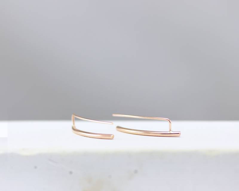 Ohr Krabbler Ohrringe Kletterer Huggie Gold Einfädler Wickeln von SloaneJewelryDesign