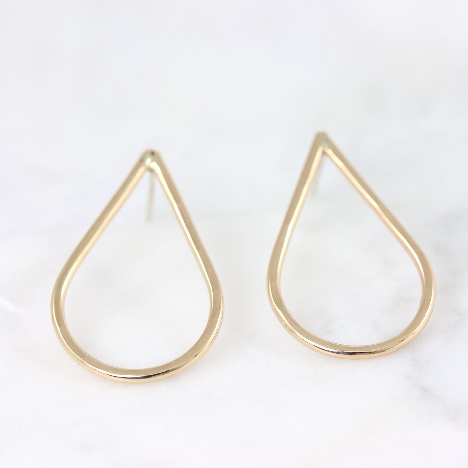 Ohrstecker Tropfenform - Silber Tropfen Gold Ohrringe von SloaneJewelryDesign