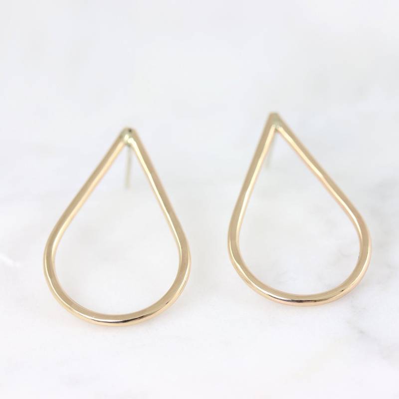 Ohrstecker Tropfenform - Silber Tropfen Gold Ohrringe von SloaneJewelryDesign
