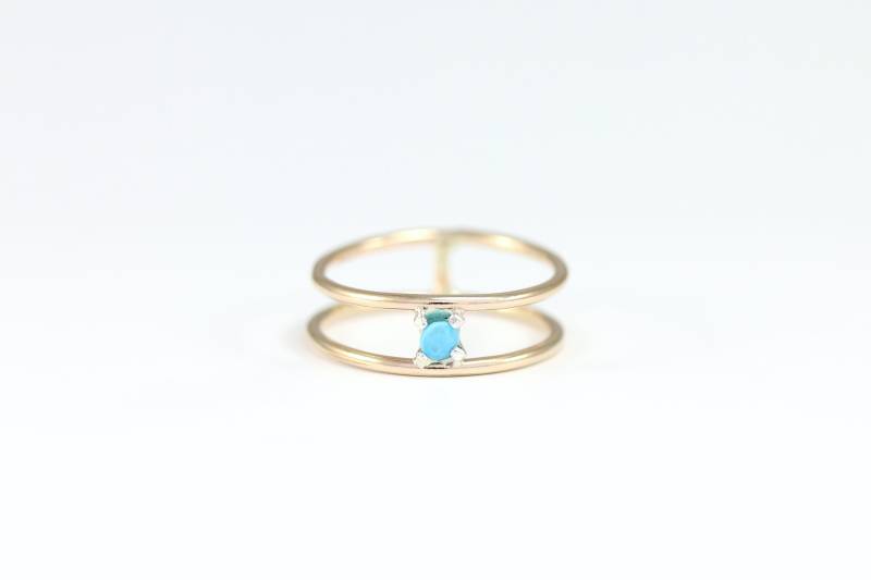 Parallel Gem Ring - Türkis Opal von SloaneJewelryDesign