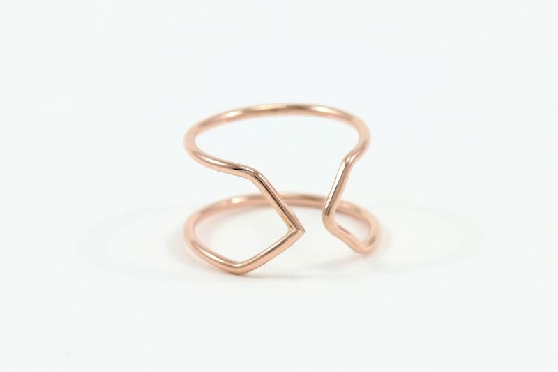 Spitzen Cuff Ring - Offener Gold Ring-Silver Silber Ring- Stapelring von SloaneJewelryDesign