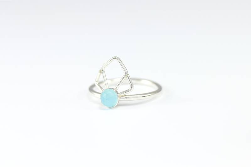 Türkis Ring - Art-Deco-Ring Labradorit Facettiert Stapeln Onyx Silber Ringe Für Frauen Mondstein Pyrit von SloaneJewelryDesign