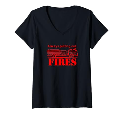 Damen Feuer löschen T-Shirt mit V-Ausschnitt Damen Feuer löschen T-Shirt mit V-Ausschnitt von Sloat Apparel