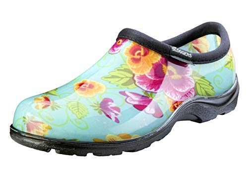 Sloggers Wasserdichter Gartenschuh für Damen - Outdoor Slip-On Regen und Garten Clogs mit Premium Comfort Stützsohle, (Türkis Pansy), (Größe 46) von Sloggers